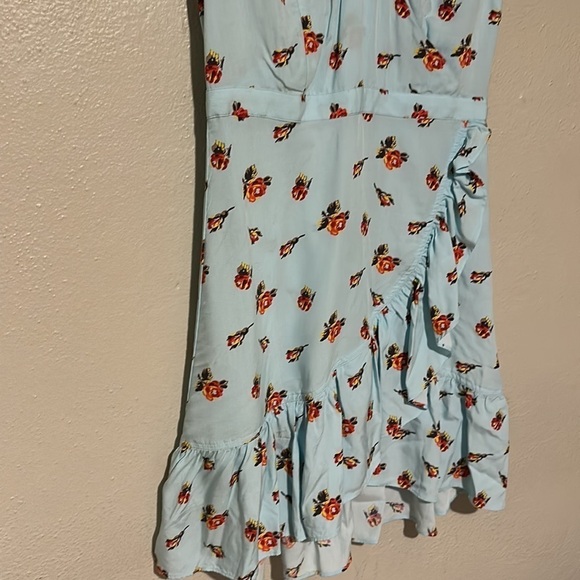 Blue Floral Print Fit & Flare Dress - Picture 6 of 8